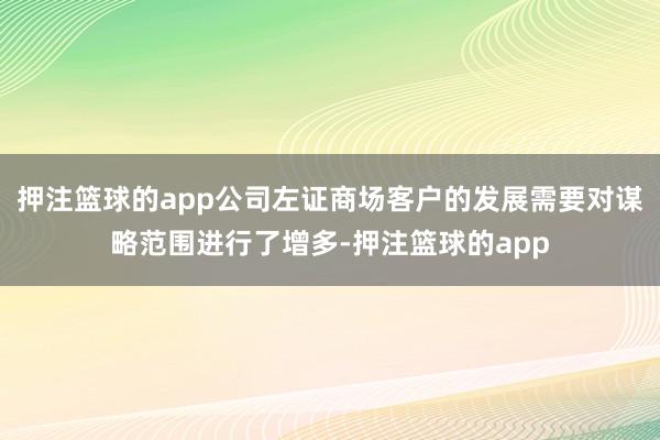 押注篮球的app公司左证商场客户的发展需要对谋略范围进行了增多-押注篮球的app