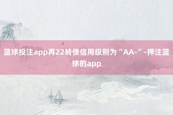 篮球投注app再22转债信用级别为“AA-”-押注篮球的app