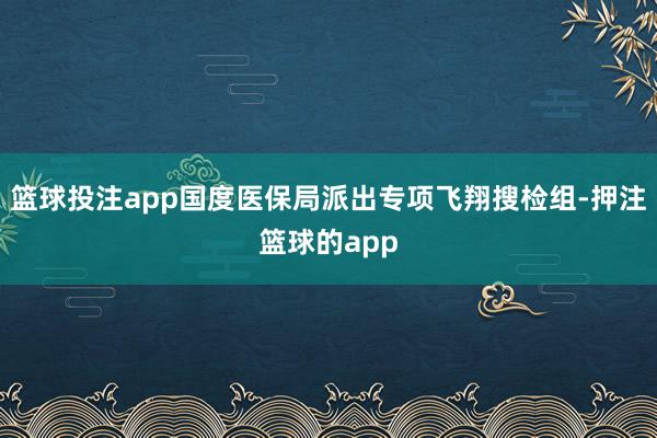 篮球投注app国度医保局派出专项飞翔搜检组-押注篮球的app