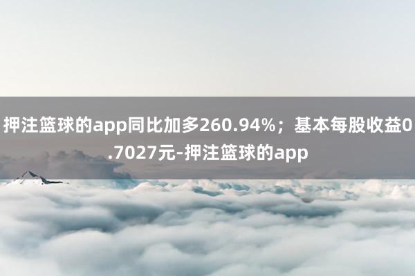 押注篮球的app同比加多260.94%；基本每股收益0.7027元-押注篮球的app