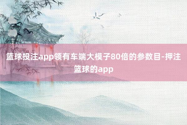 篮球投注app领有车端大模子80倍的参数目-押注篮球的app