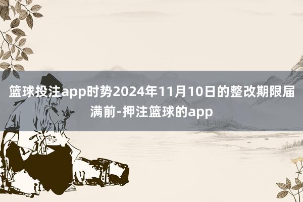 篮球投注app时势2024年11月10日的整改期限届满前-押注篮球的app