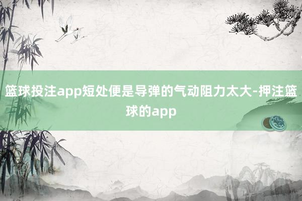 篮球投注app短处便是导弹的气动阻力太大-押注篮球的app