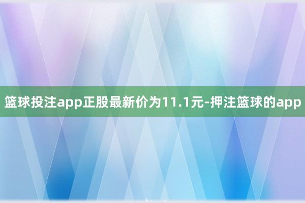 篮球投注app正股最新价为11.1元-押注篮球的app