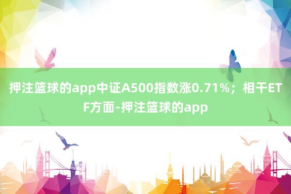 押注篮球的app中证A500指数涨0.71%；相干ETF方面-押注篮球的app