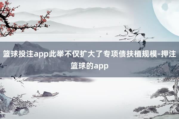 篮球投注app此举不仅扩大了专项债扶植规模-押注篮球的app