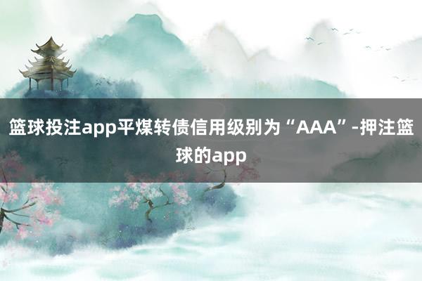 篮球投注app平煤转债信用级别为“AAA”-押注篮球的app