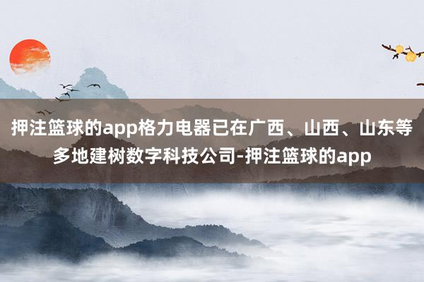 押注篮球的app格力电器已在广西、山西、山东等多地建树数字科技公司-押注篮球的app