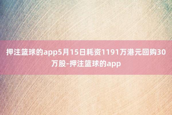 押注篮球的app5月15日耗资1191万港元回购30万股-押注篮球的app