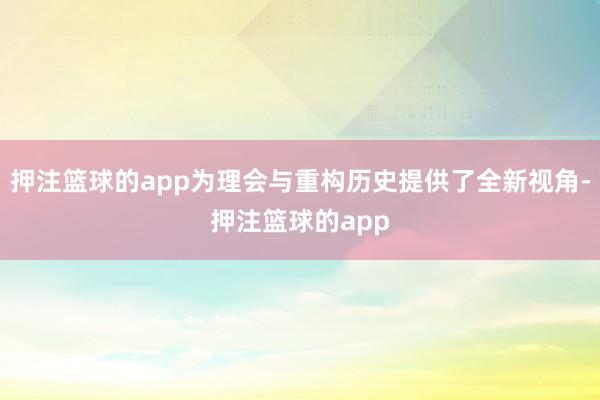 押注篮球的app为理会与重构历史提供了全新视角-押注篮球的app