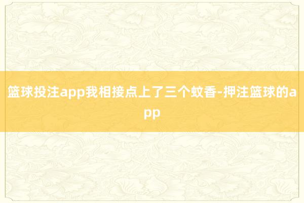 篮球投注app我相接点上了三个蚊香-押注篮球的app