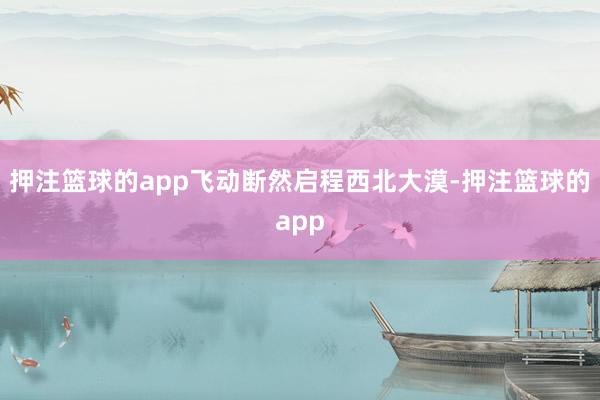 押注篮球的app飞动断然启程西北大漠-押注篮球的app